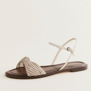 Reformation Cassidy Flat Knotted Sandal in Seychelles Stripe Womens US Size 7.5